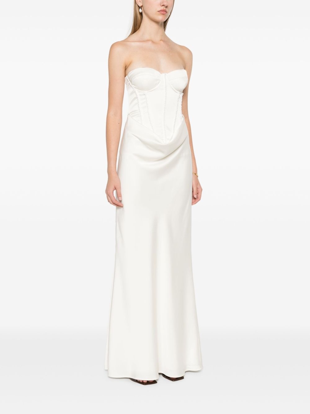 satin pearl maxi dress - 3