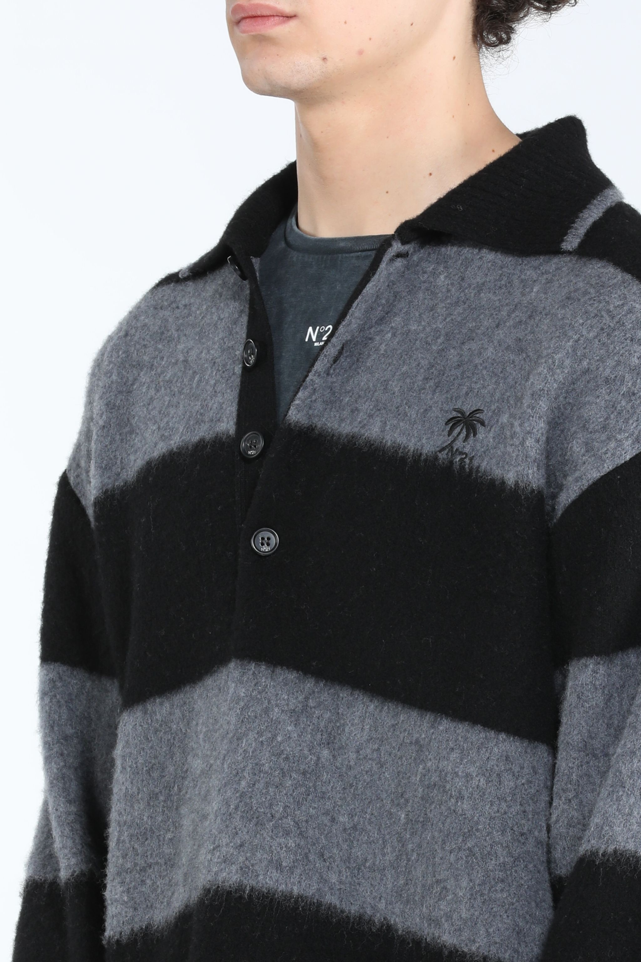 STRIPED WOOL POLO TOP - 5