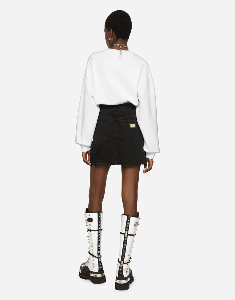 Studded denim miniskirt 2