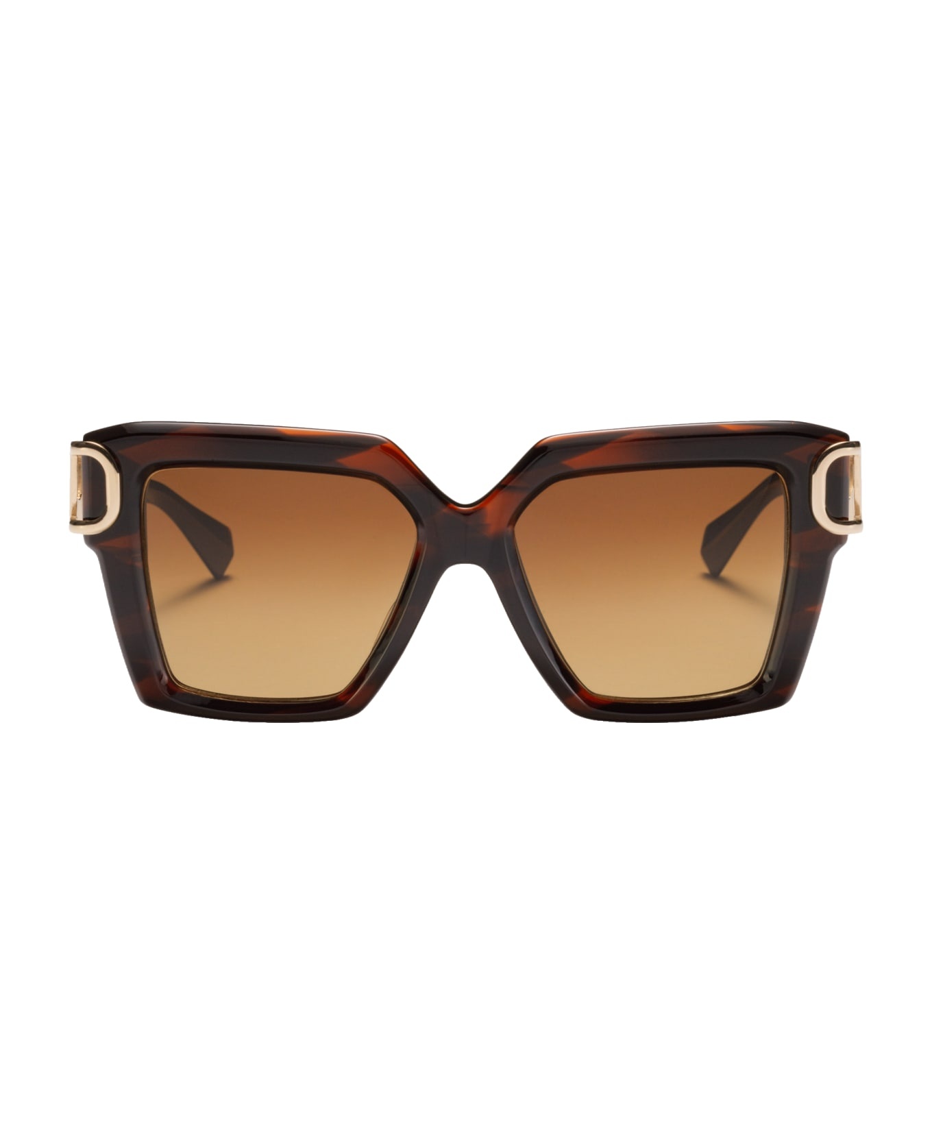 Uno - Brown Swirl / White Gold Sunglasses - 1