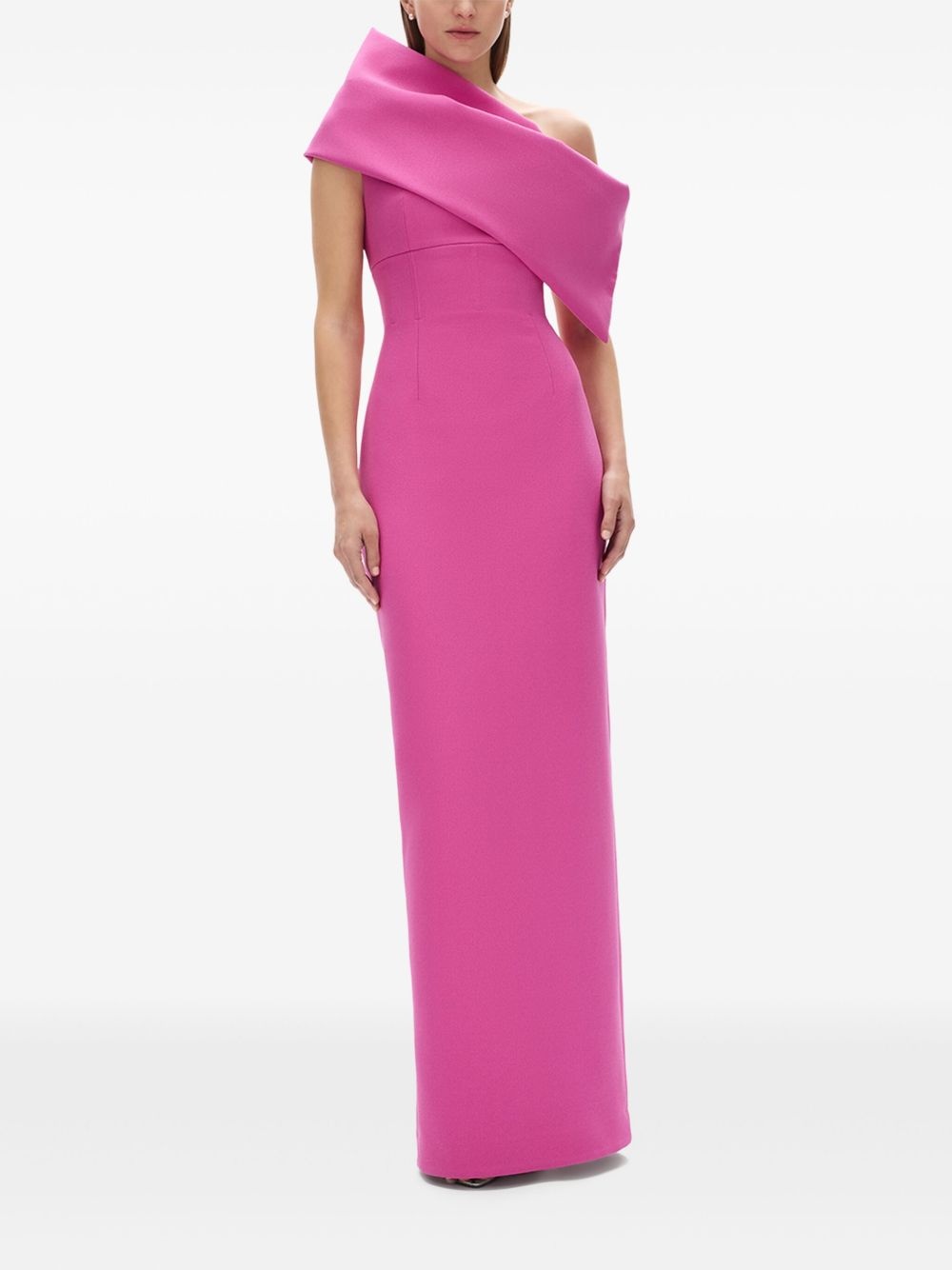 Clara asymmetrical cape-detail dress - 6
