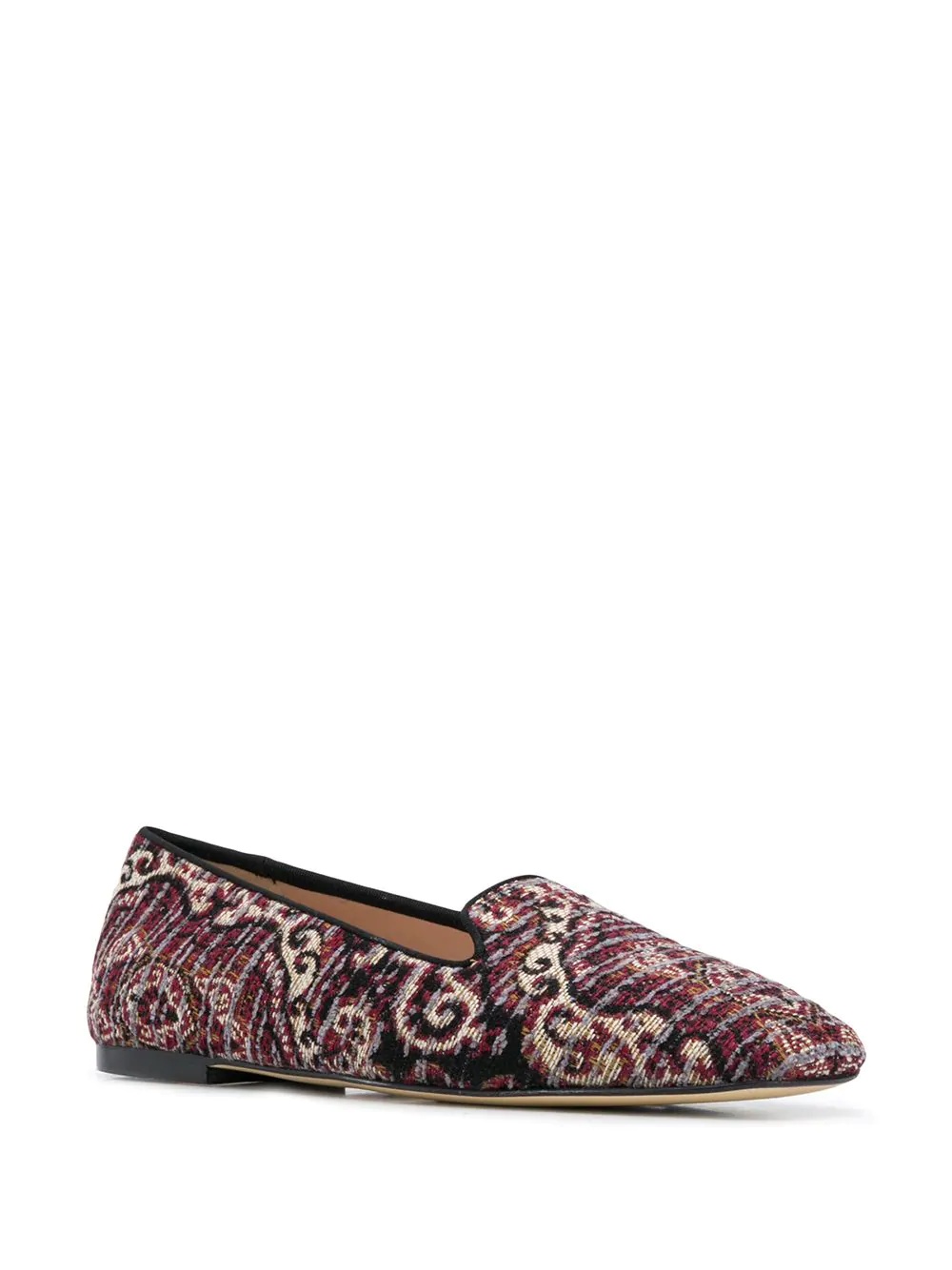 paisley-print flat loafers - 2