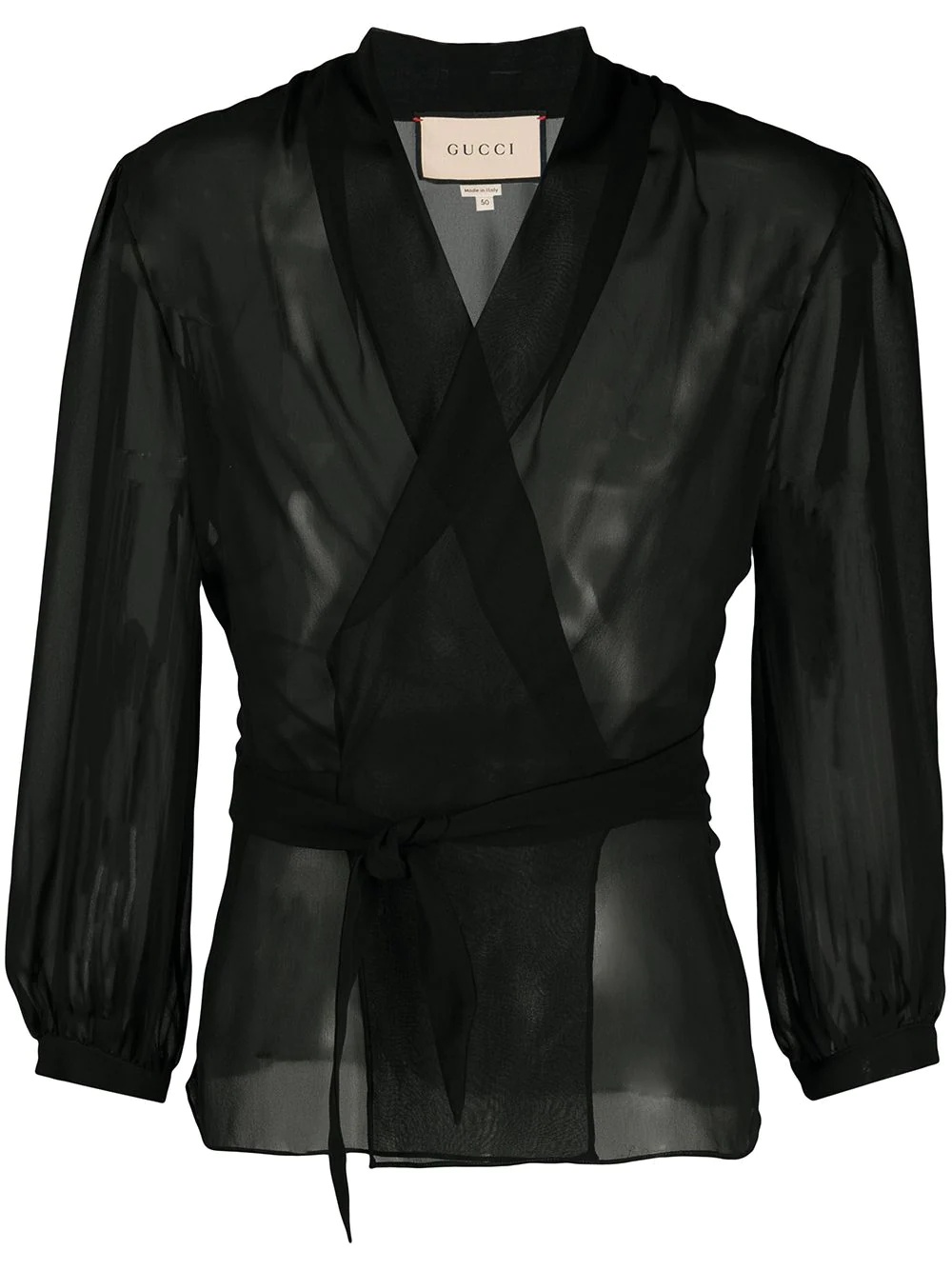 sheer silk wrap shirt - 1