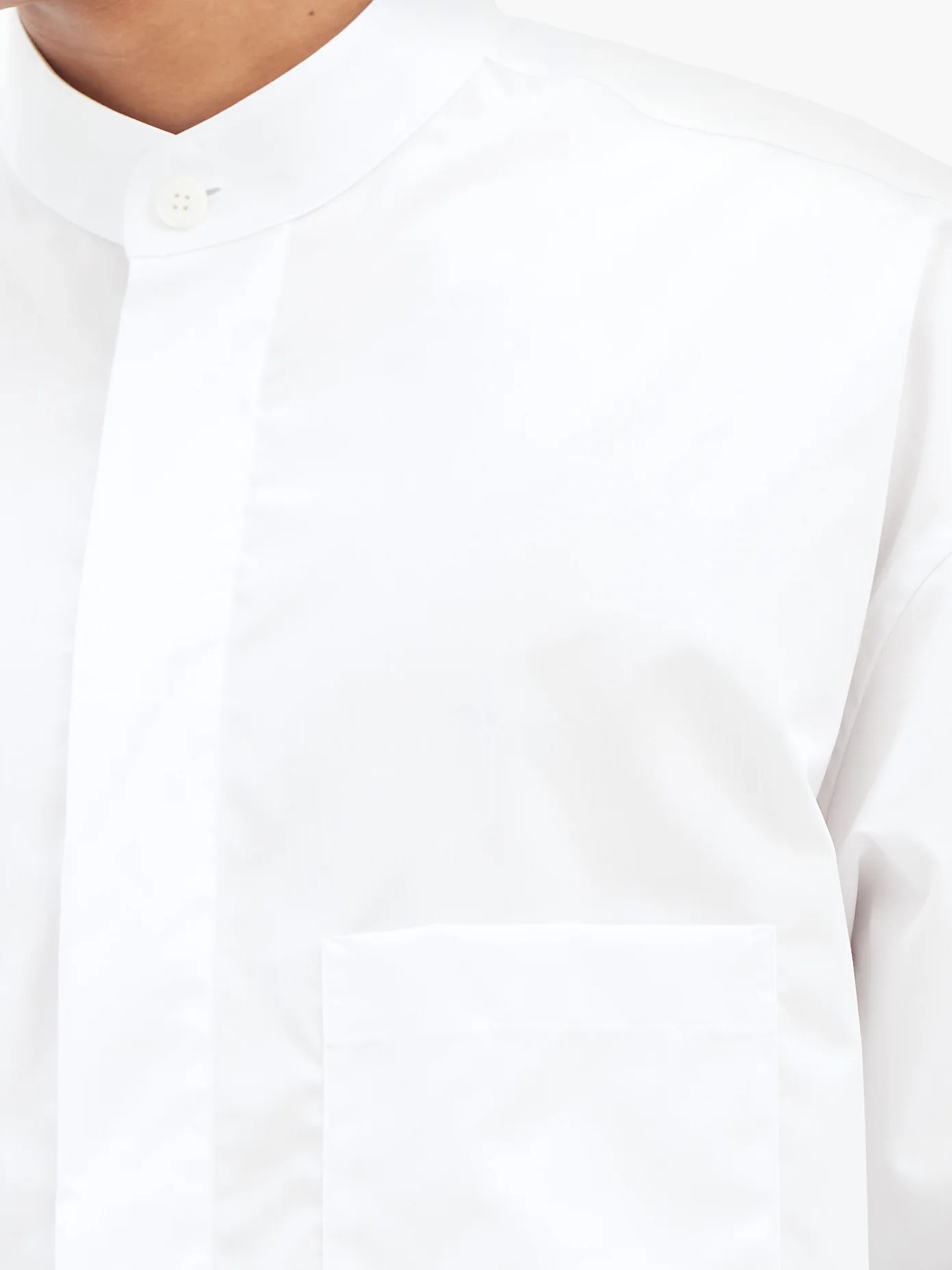 Band-collar cotton shirt - 3