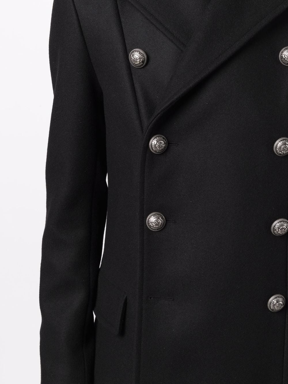 logo-button double-breasted peacoat - 5