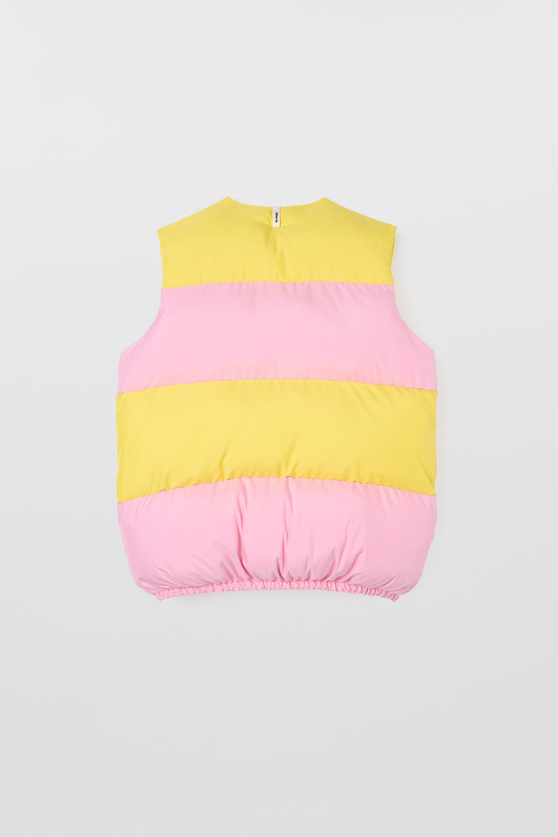 PUFFY GILET / pink & bright yellow 5
