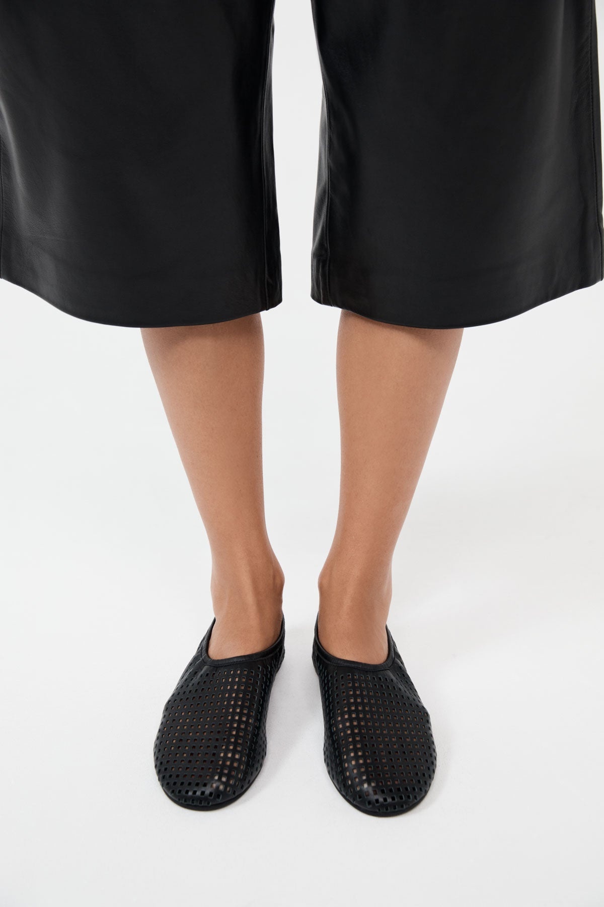 Perforated Ballet Flat - Black - 2