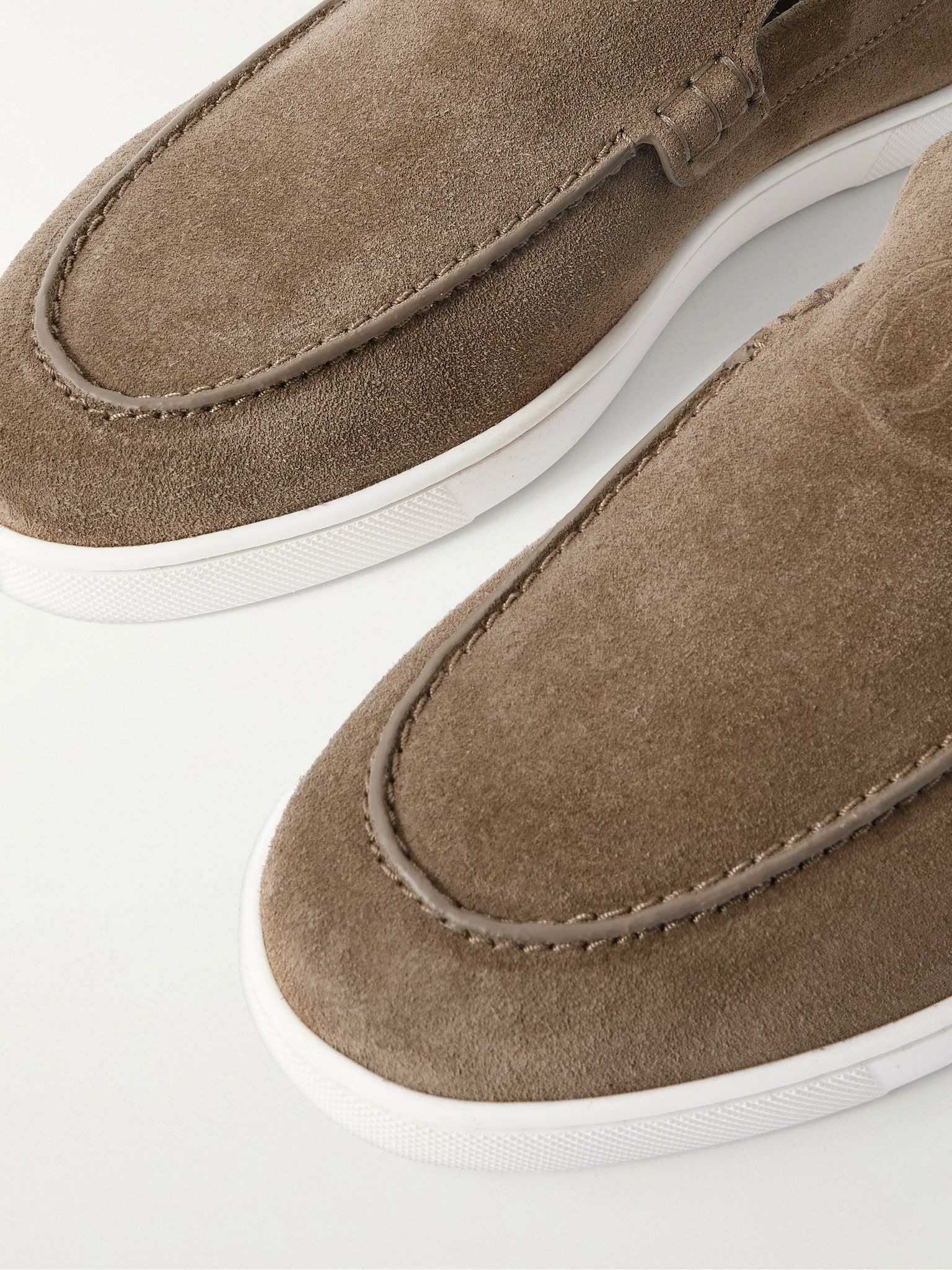 Moonboat Suede Loafers Gray - 5