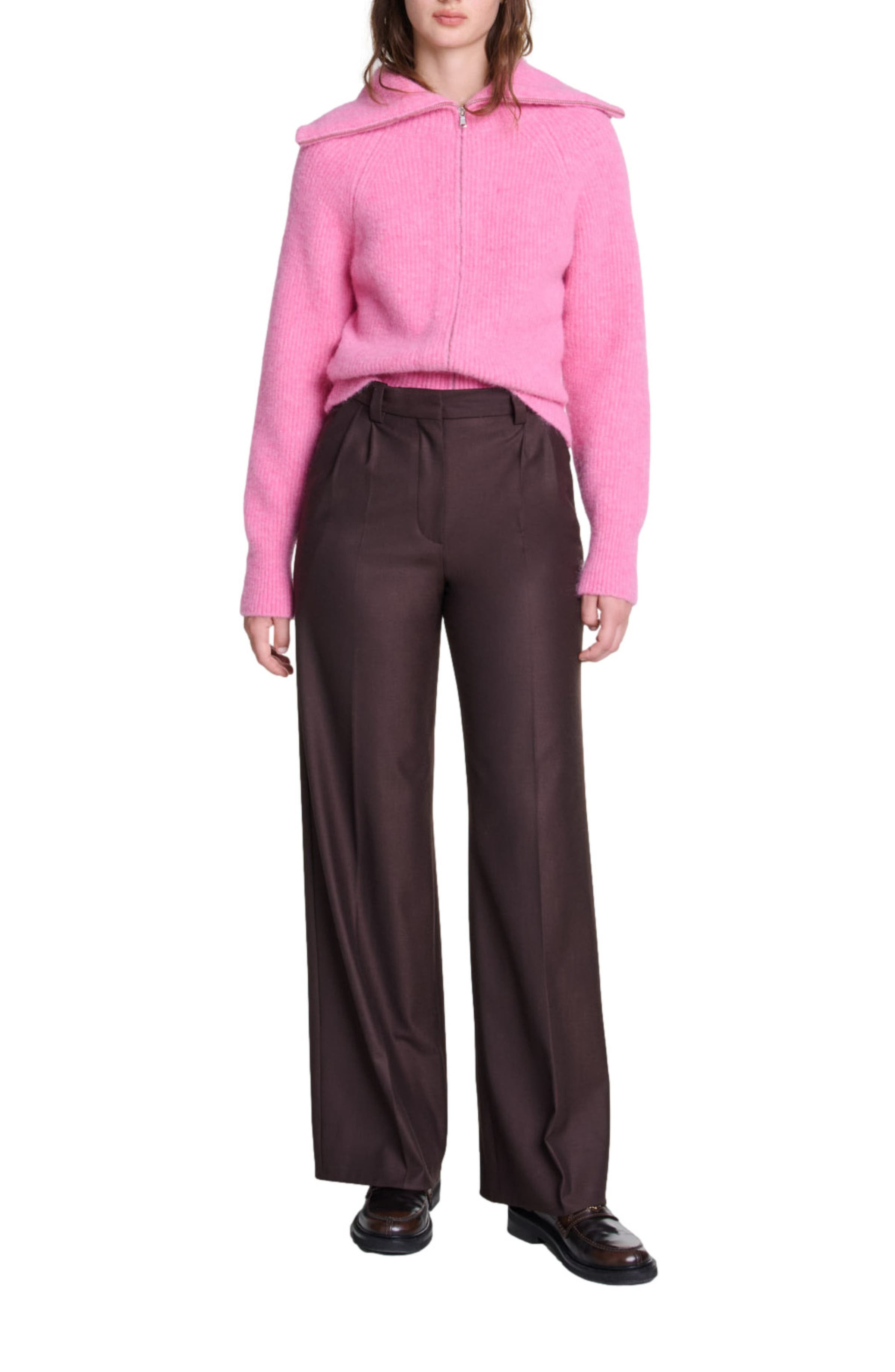 maje Wide-leg suit trousers in Brown at Nordstrom - 6