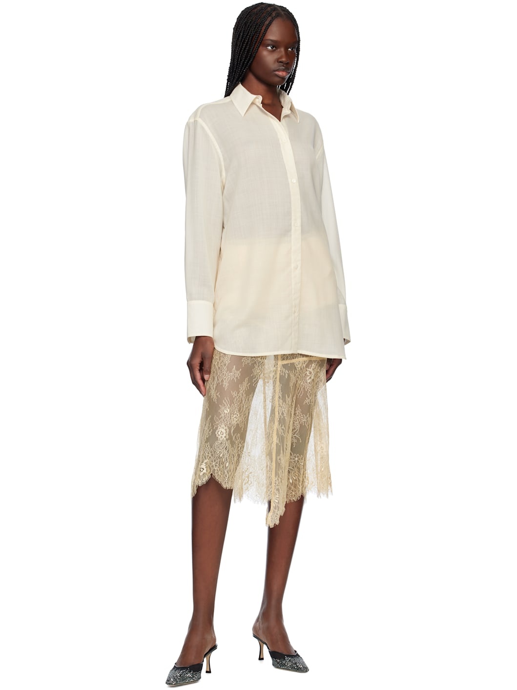 Beige Mathilde Midi Skirt - 4
