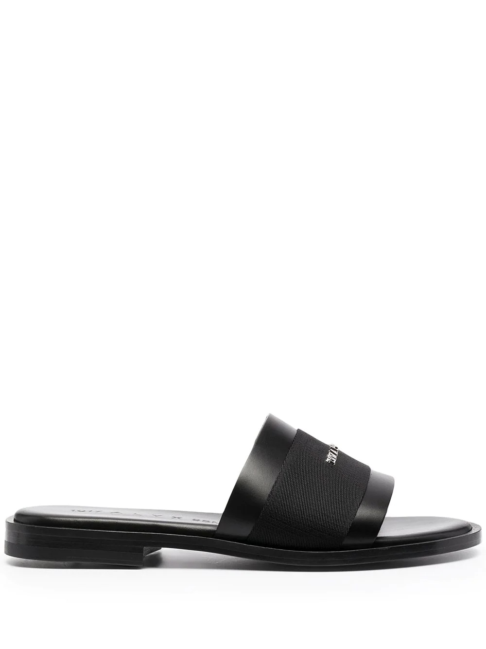 logo leather slides - 1