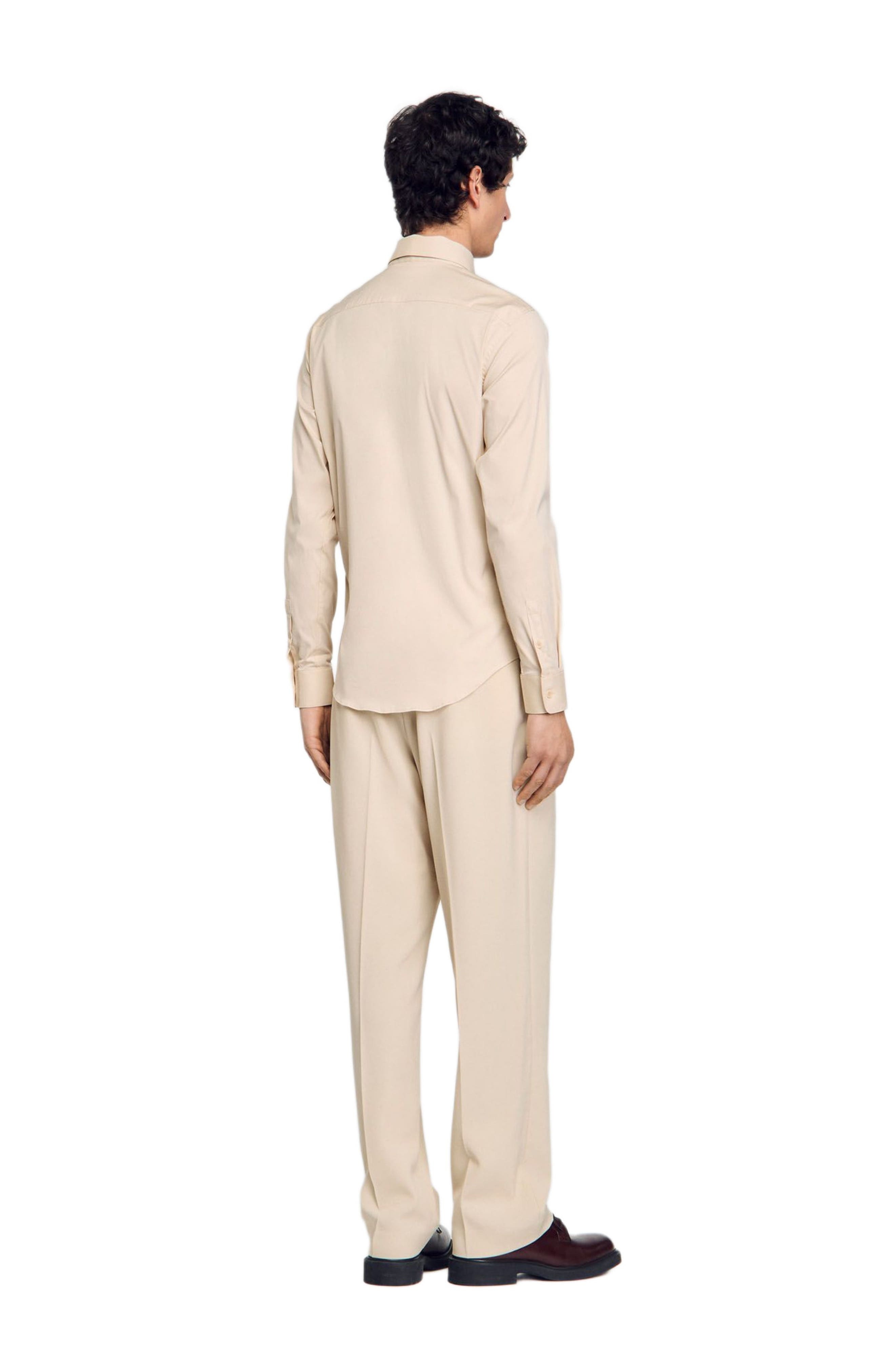 SANDRO Plain shirt in Oats at Nordstrom - 2