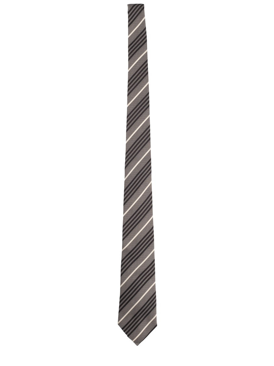 STRIPED SILK WIDE TIE - 1