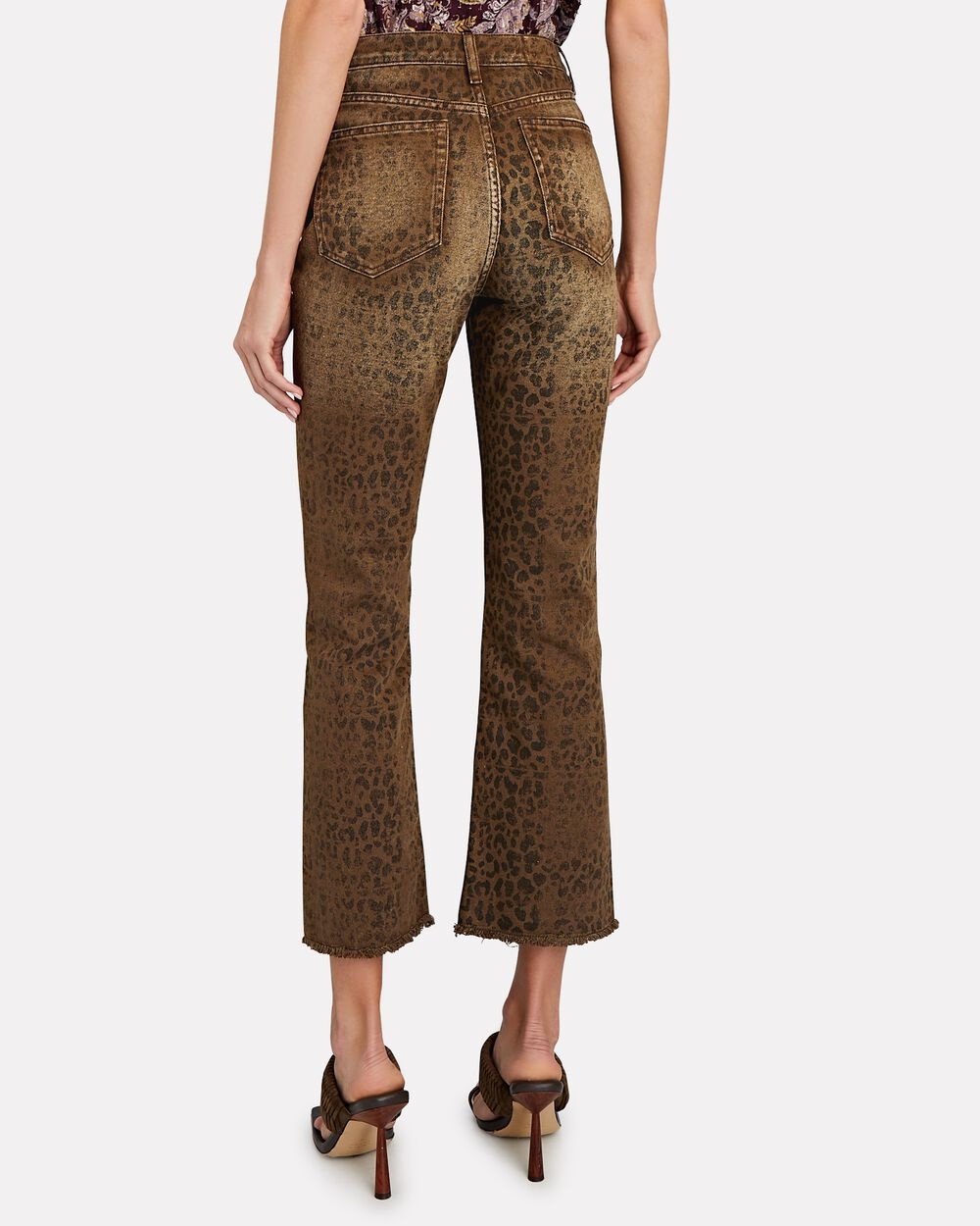 Leopard Cropped Flare Jeans - 5