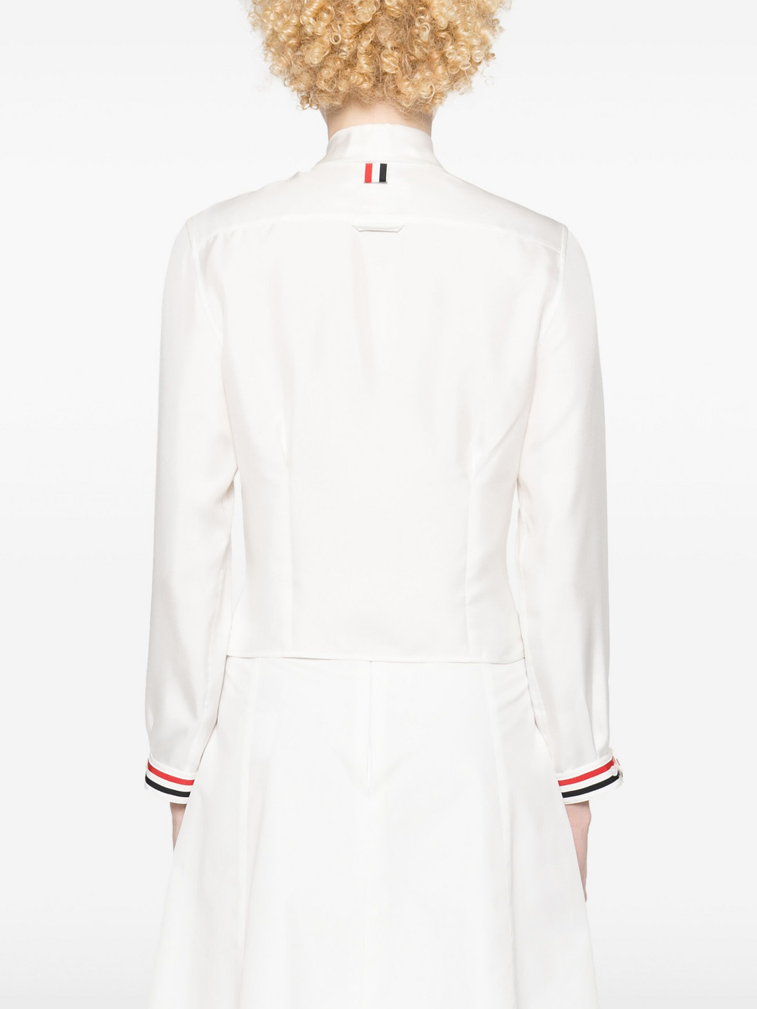 Silk Twill Bow Collar Blouse - 4