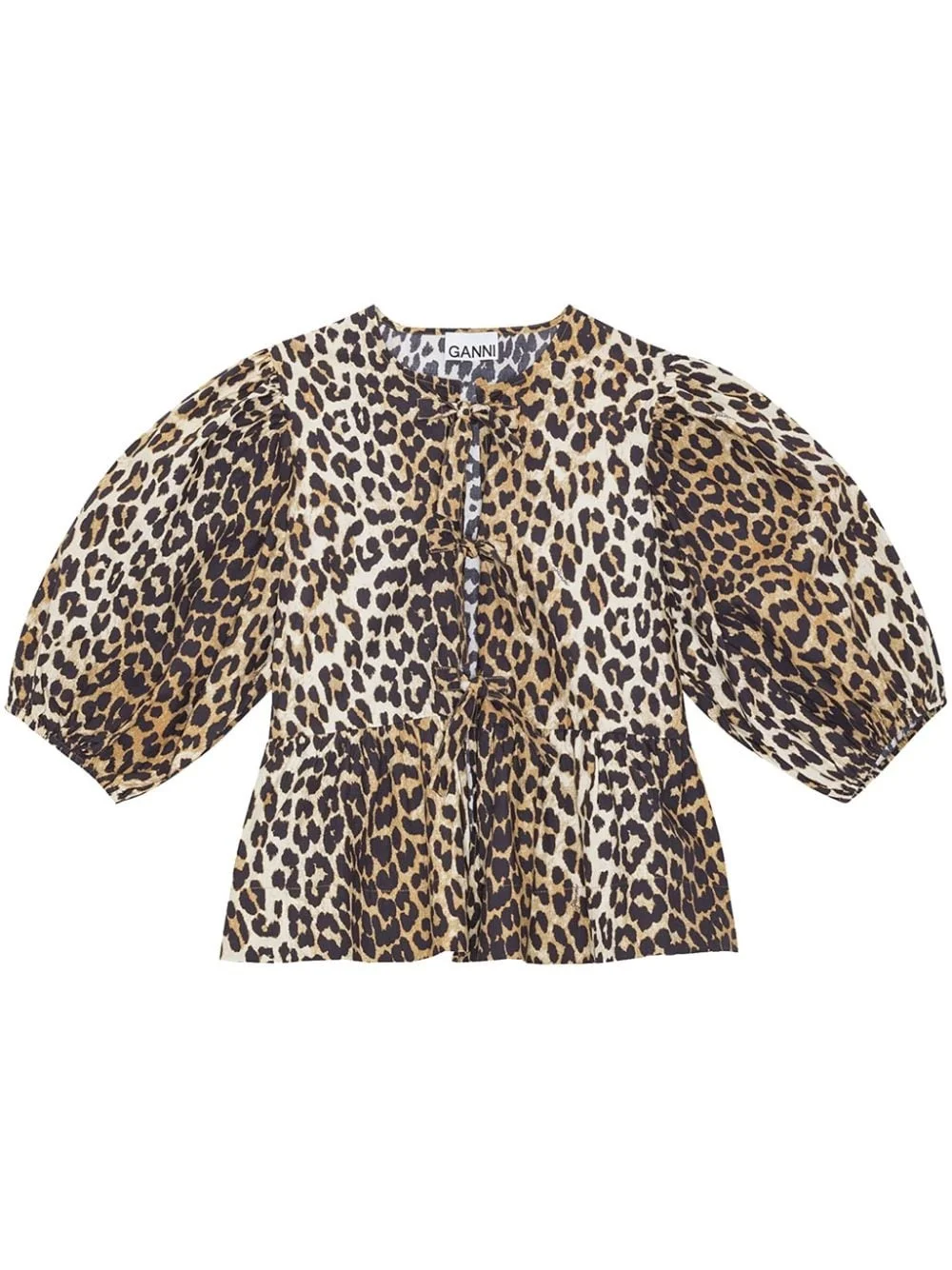 leopard-print organic-cotton blouse - 1