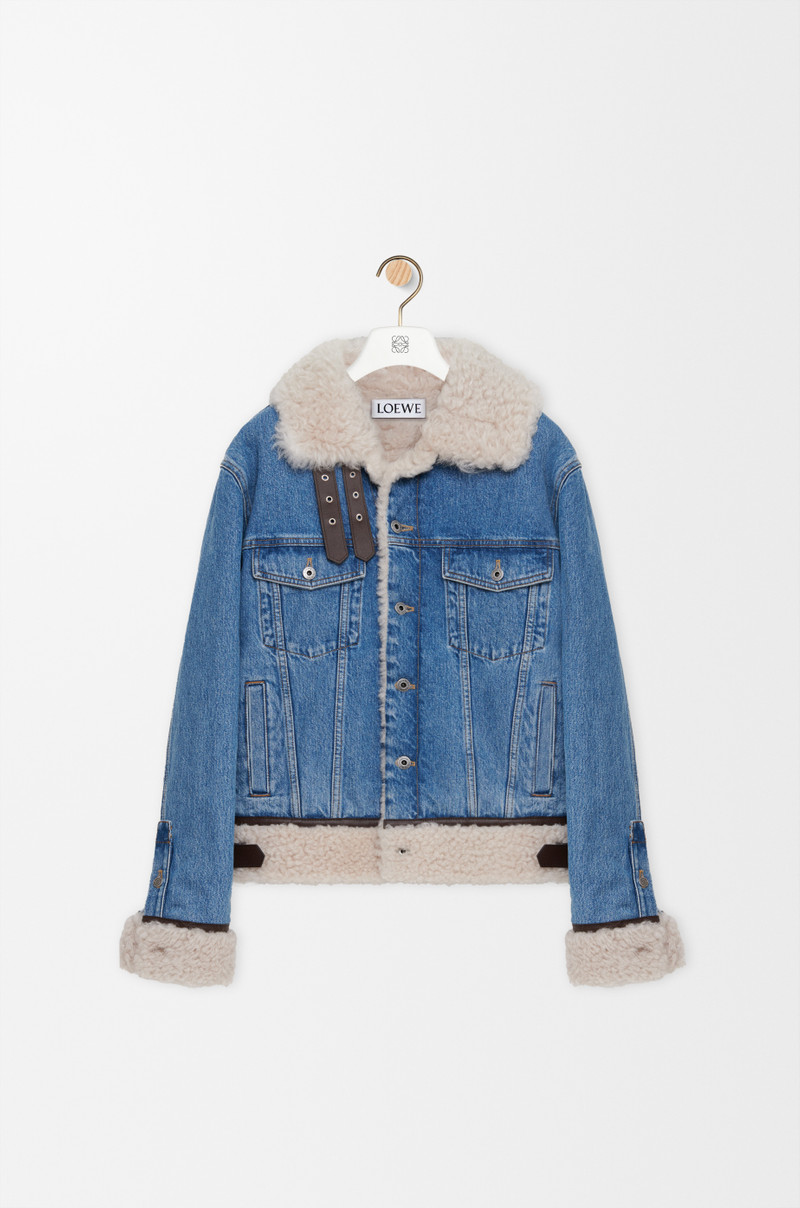 Trucker jacket in denim and shearling 1