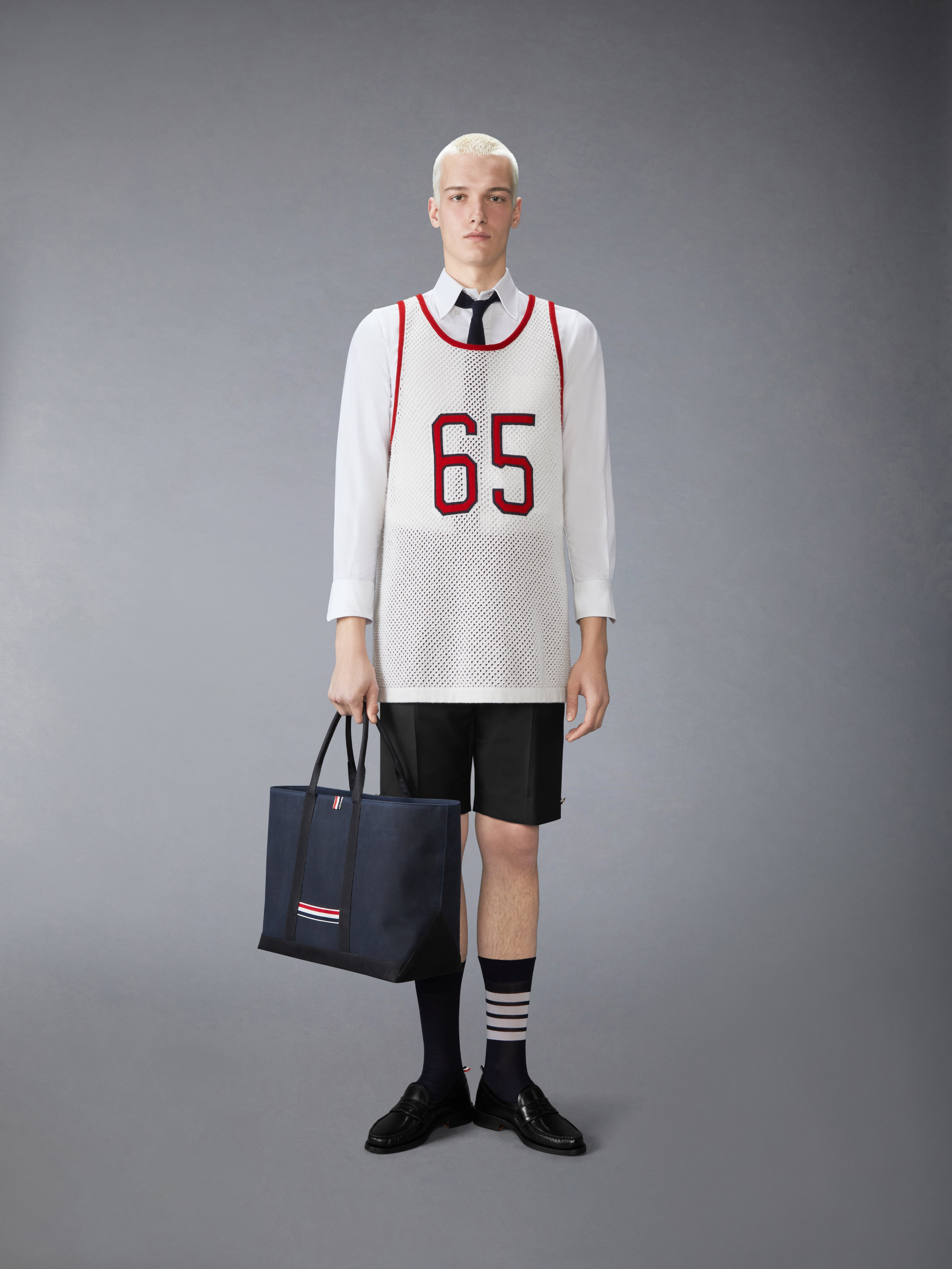 INTARSIA CASHMERE MESH BASKETBALL JERSEY - 6