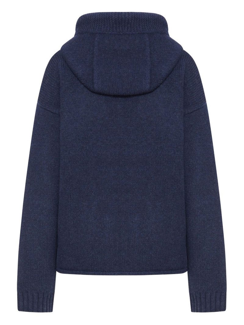 JW Anderson anchor-embroidery wool zip-up hoodie outlook