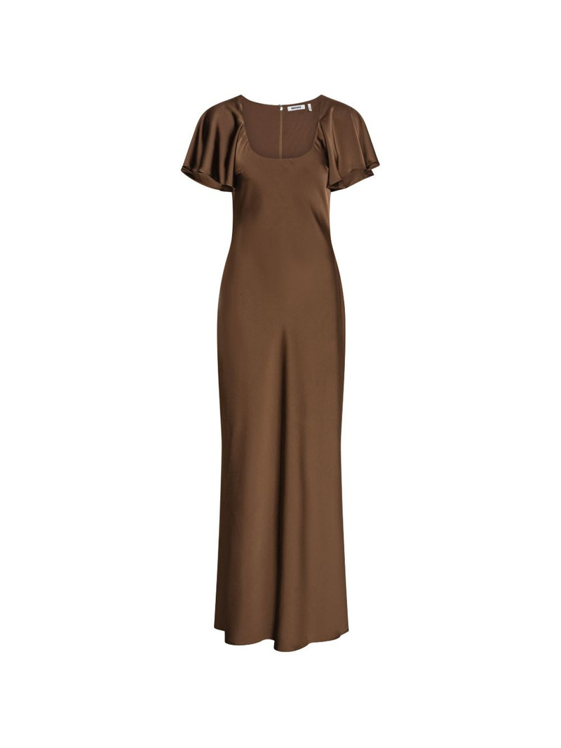 flowy sleeve satin maxi dress 1