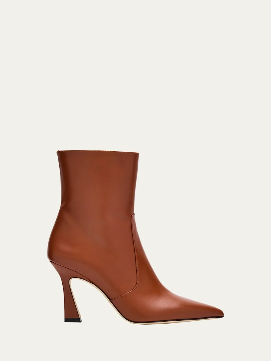 85mm Vinnie Leather Zip Booties - 1