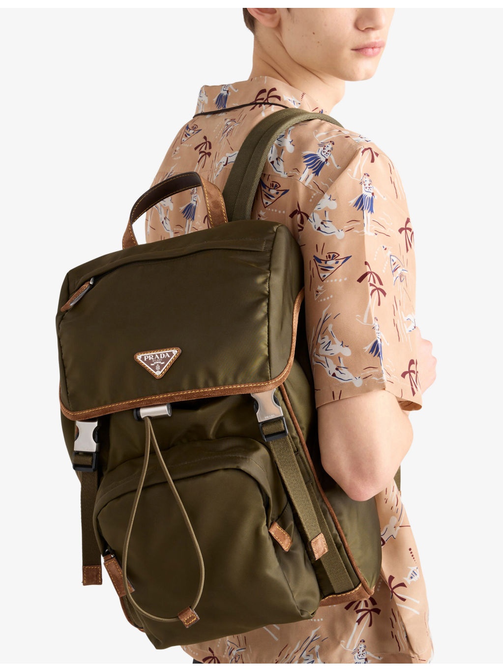 Re-Nylon Shell and Suede Backpack - 2