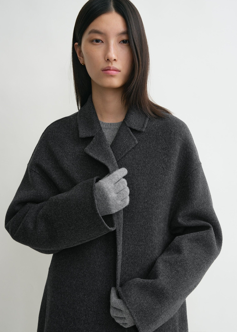 TOTEME Long knit gloves grey melange outlook
