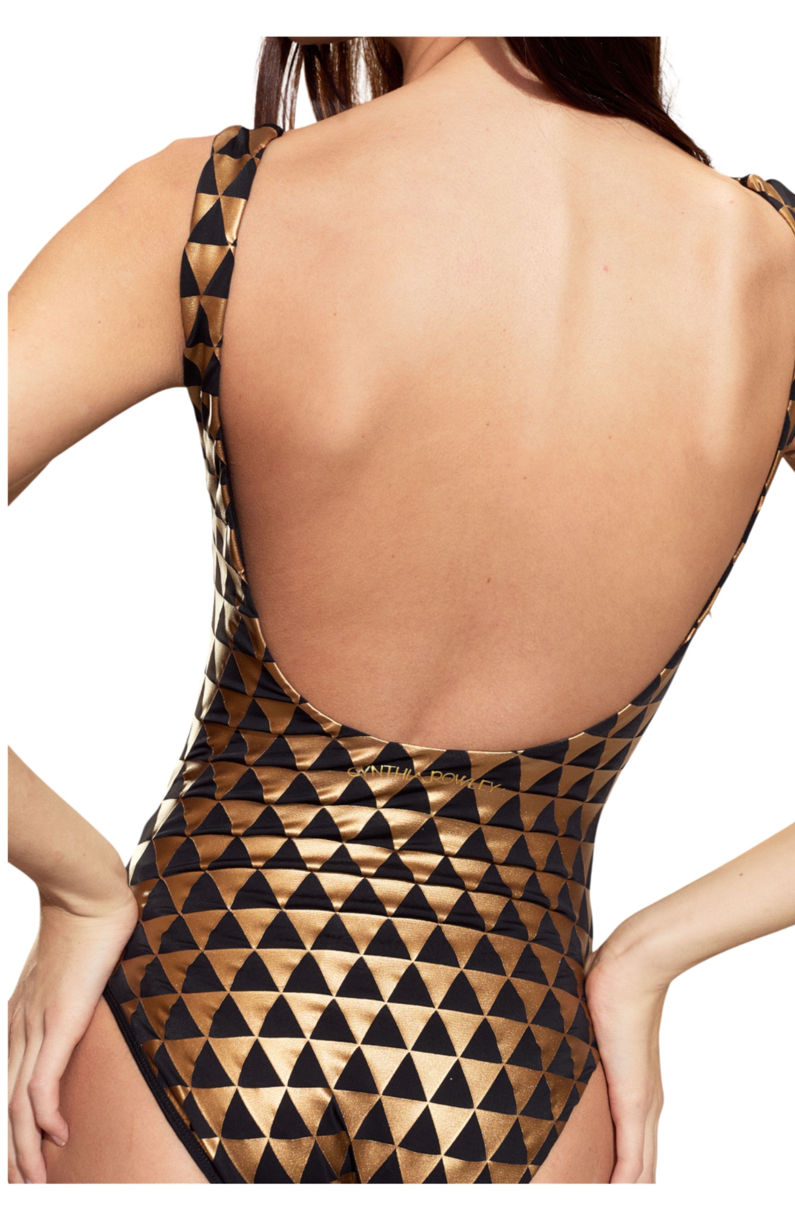 Cynthia Rowley Olympia One Piece in Black/gold at Nordstrom - 2