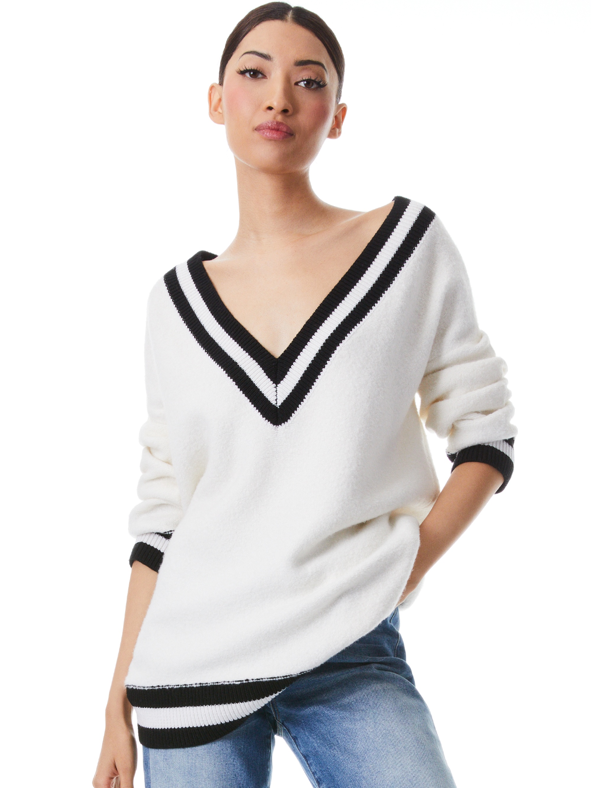 CLEMENT V-NECK VARISTY STRIPE PULLOVER - 2