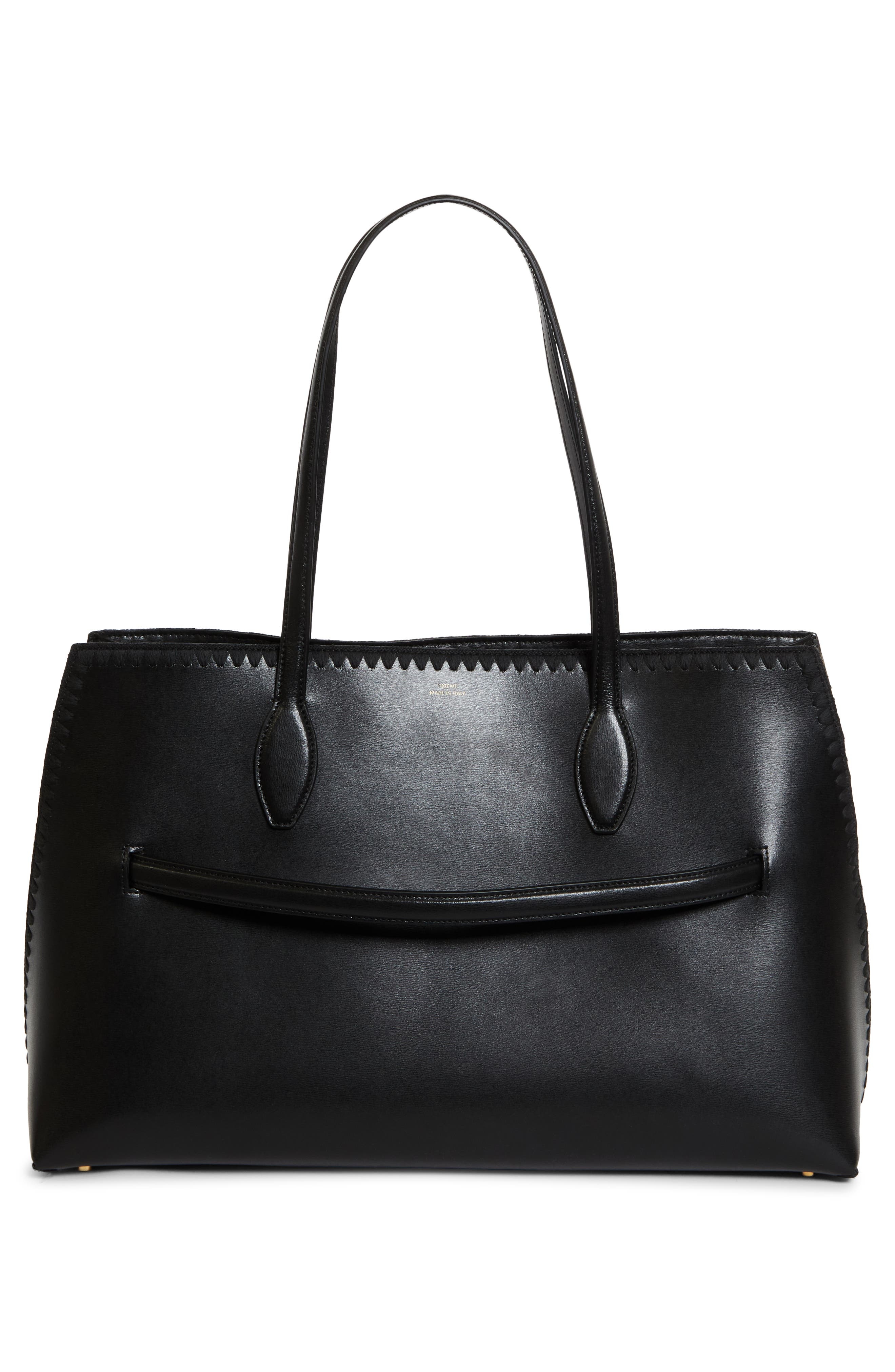 TOTEME Lounge Belted Leather Tote in Black at Nordstrom - 4