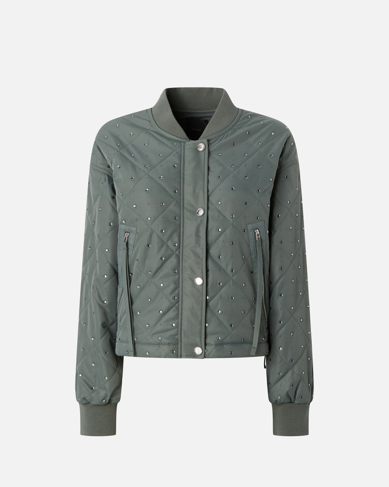 QUILTED BOMBER JACKET WITH RHINESTONES AND STUDS 1
