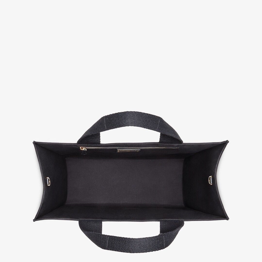 Fendace Embroidered black canvas  Logo bag - 4