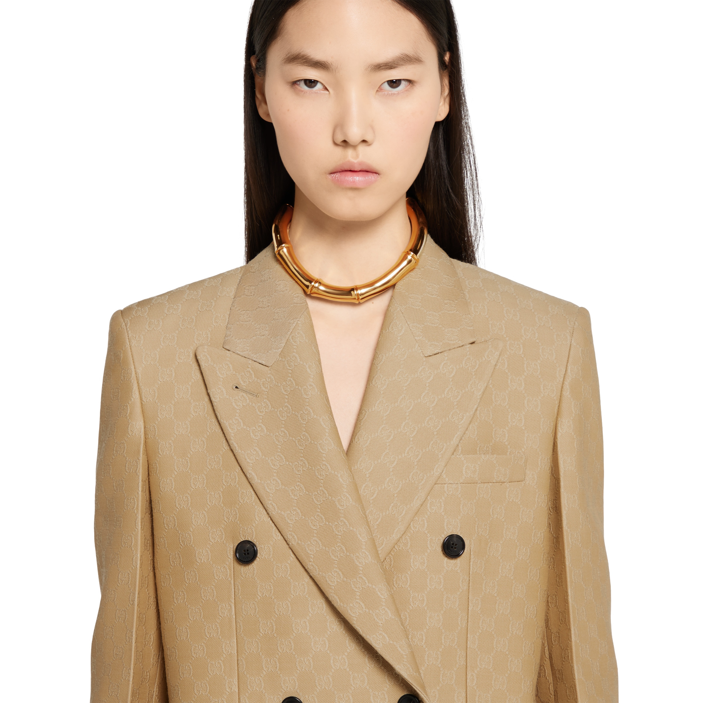 GG silk wool crêpe jacquard jacket - 5