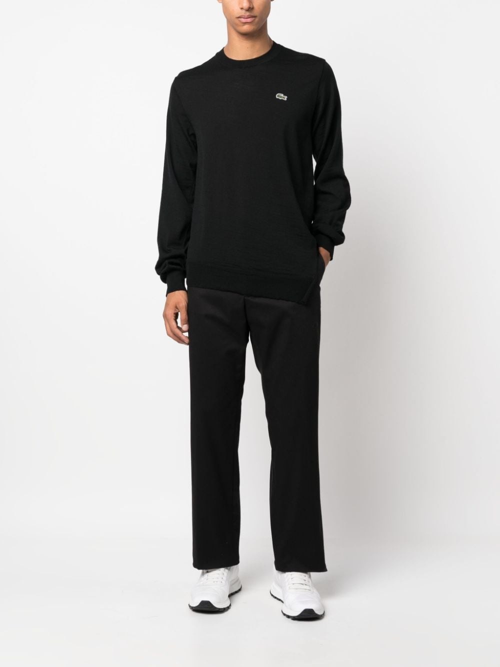x Lacoste logo-embroidered wool jumper - 2
