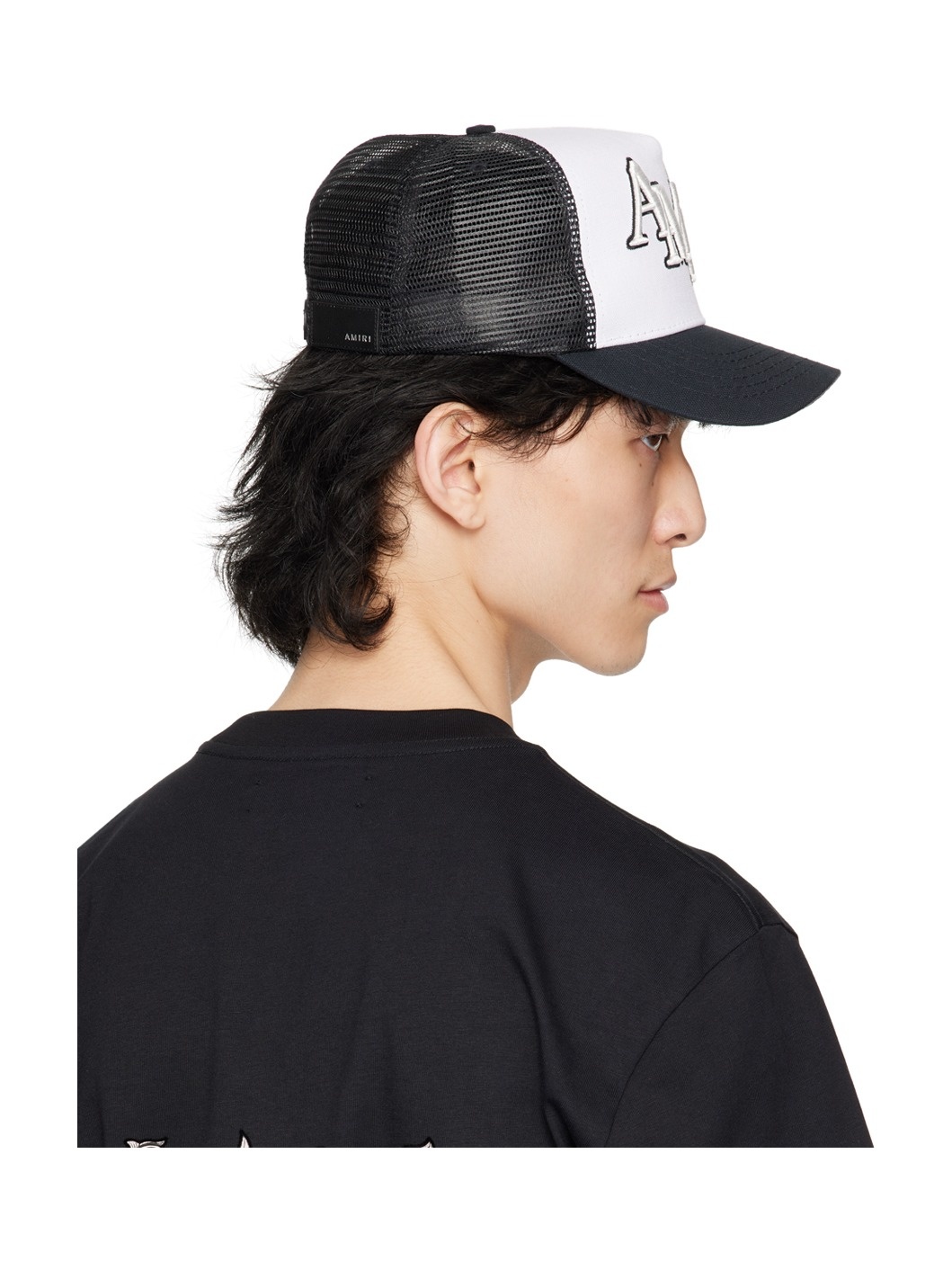 Black & White Amiri Staggered Trucker Cap - 3