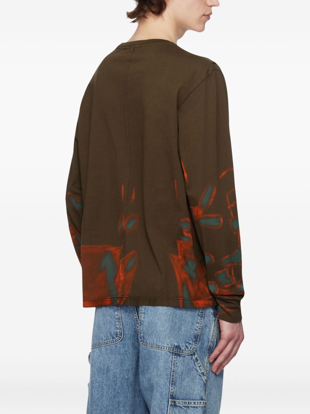graffiti-print long-sleeve top - 2
