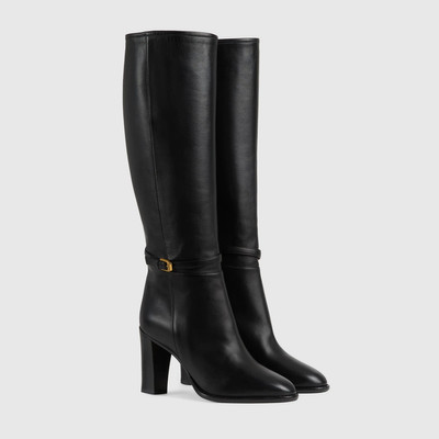 GUCCI Women's knee-high boot with Gucci print outlook