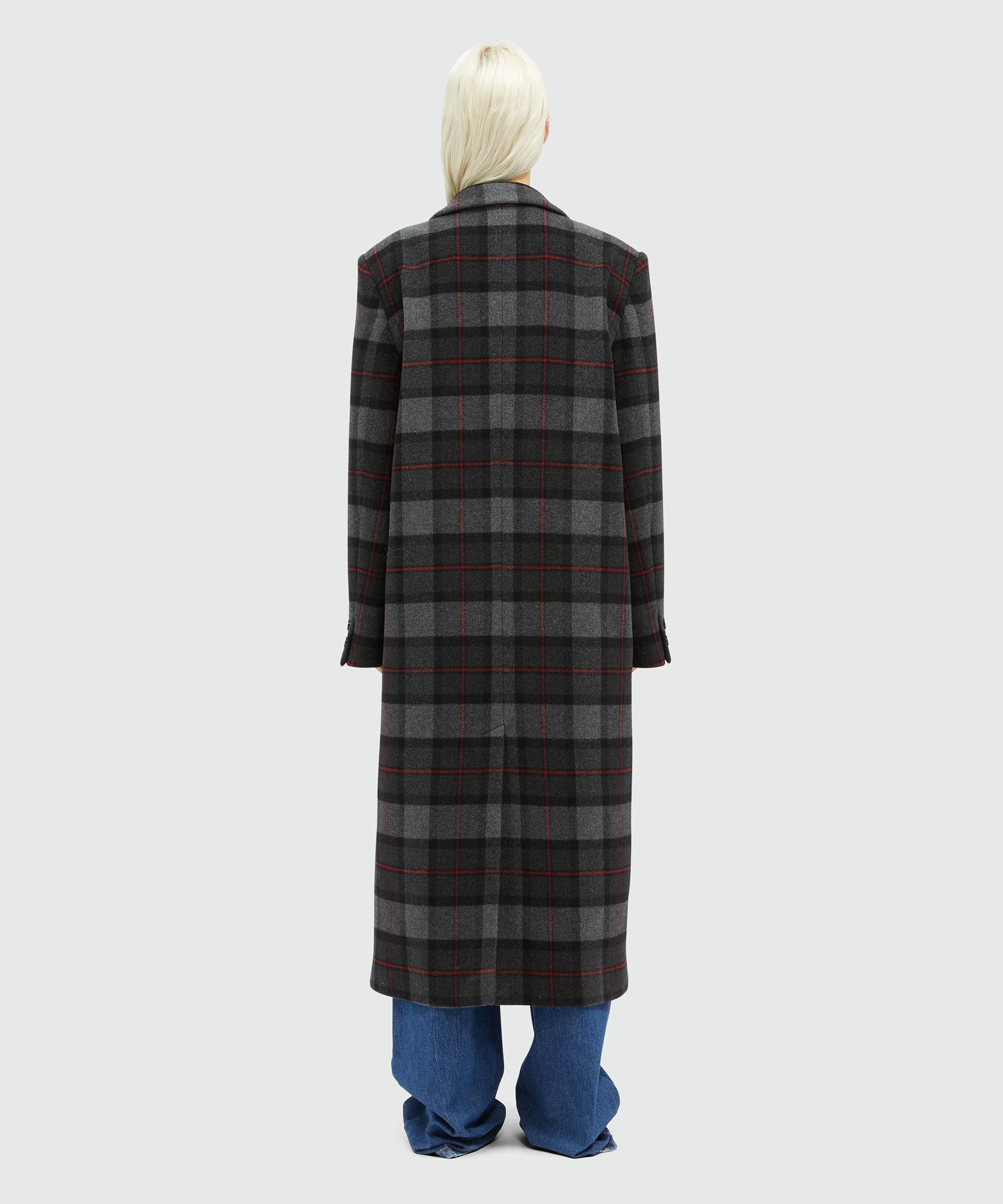 Maxi check cloth coat - 3