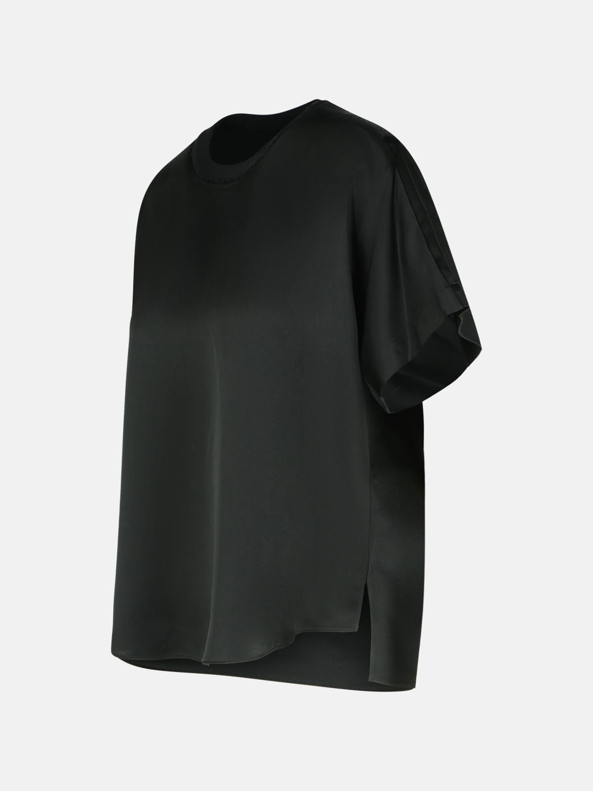 'ADDY' BLACK ACETATE BLEND T-SHIRT - 2