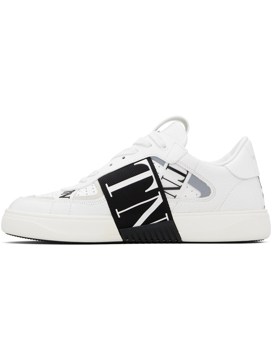 White Low-Top Calfskin VL7N Sneakers - 3