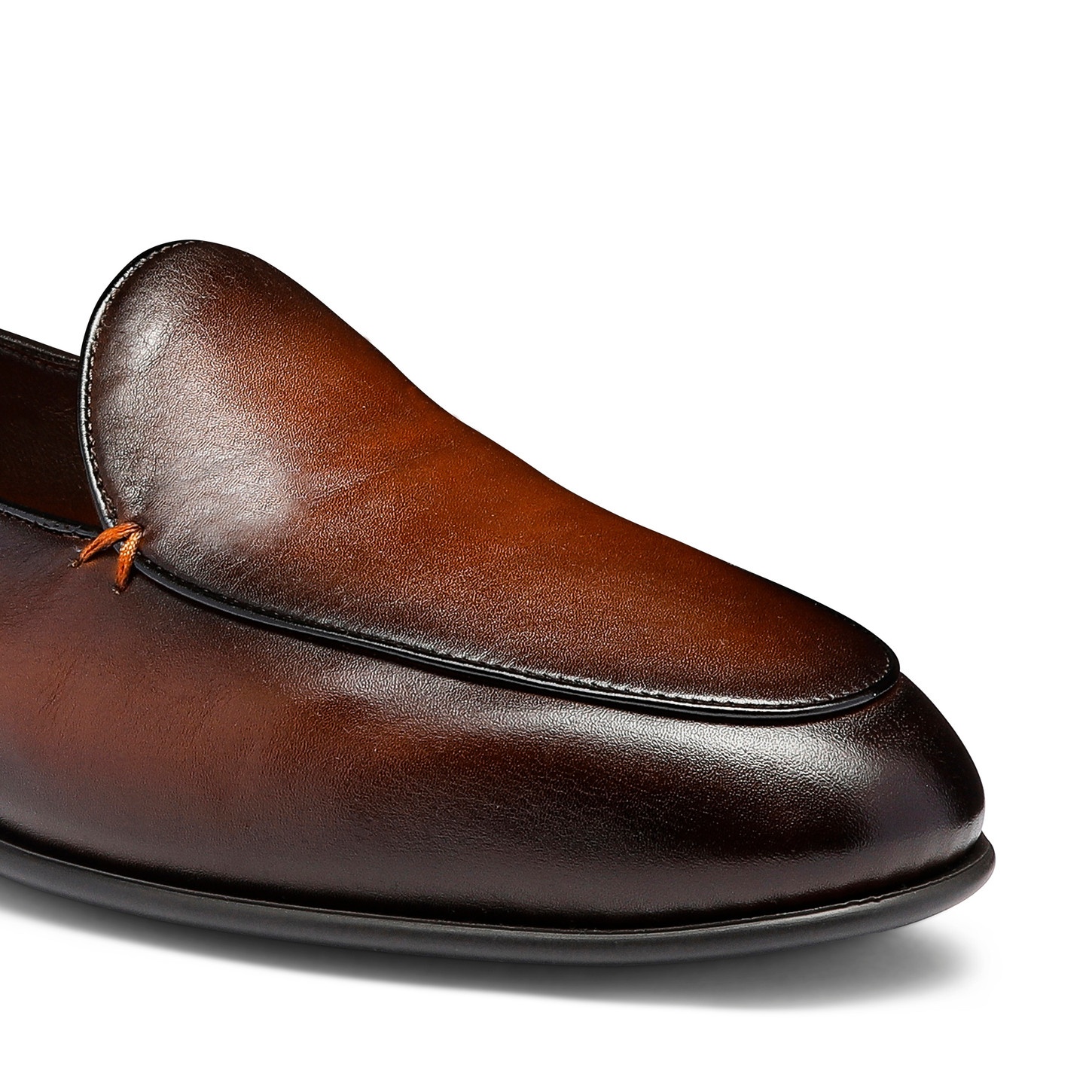 Men's dark brown leather loafer - 6