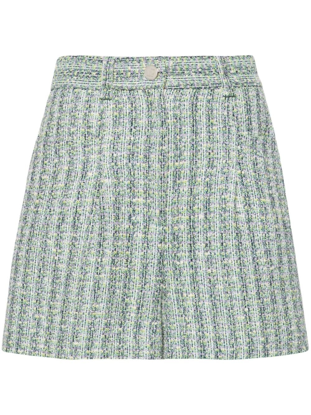 high-waist tweed shorts - 1