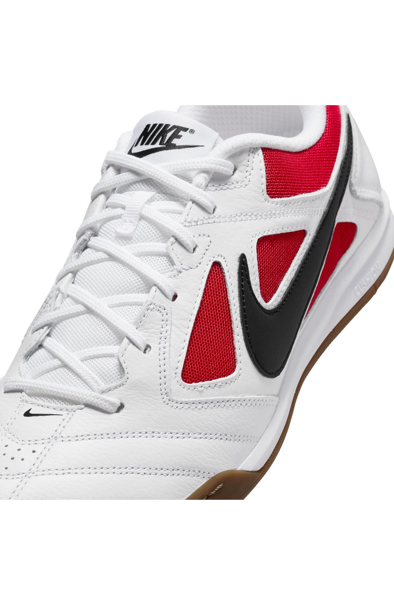 Nike Gato Soccer Sneaker in White/Black/Red/Dark Brown at Nordstrom - 7