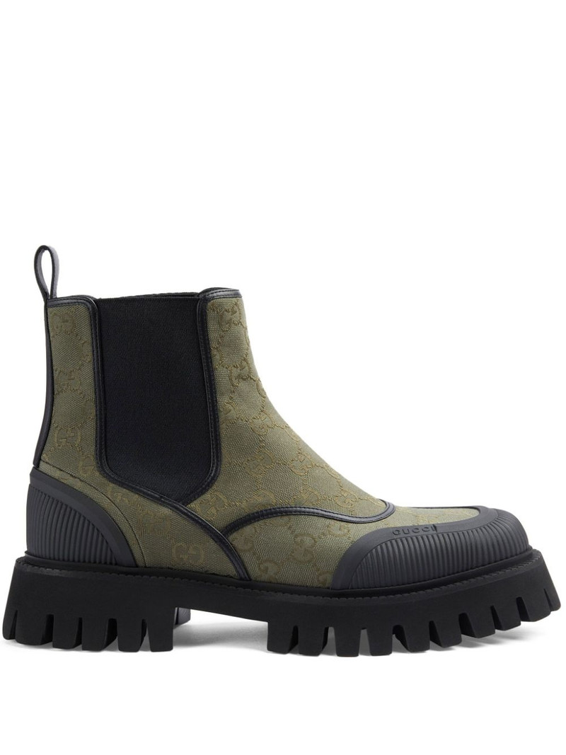 GG-jacquard canvas ankle boots - 1