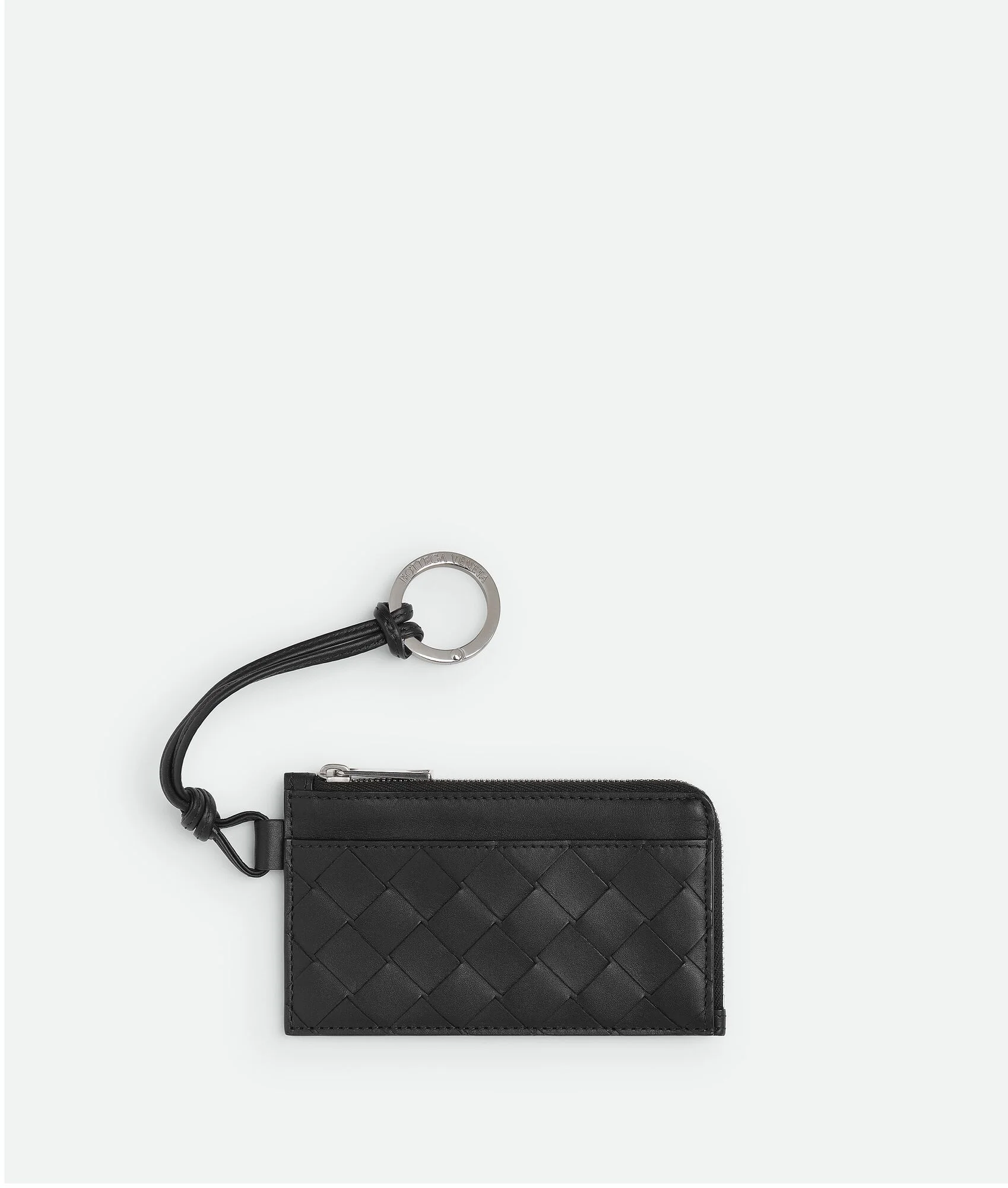 Intrecciato L-Zippered Card Holder On Strap - 1