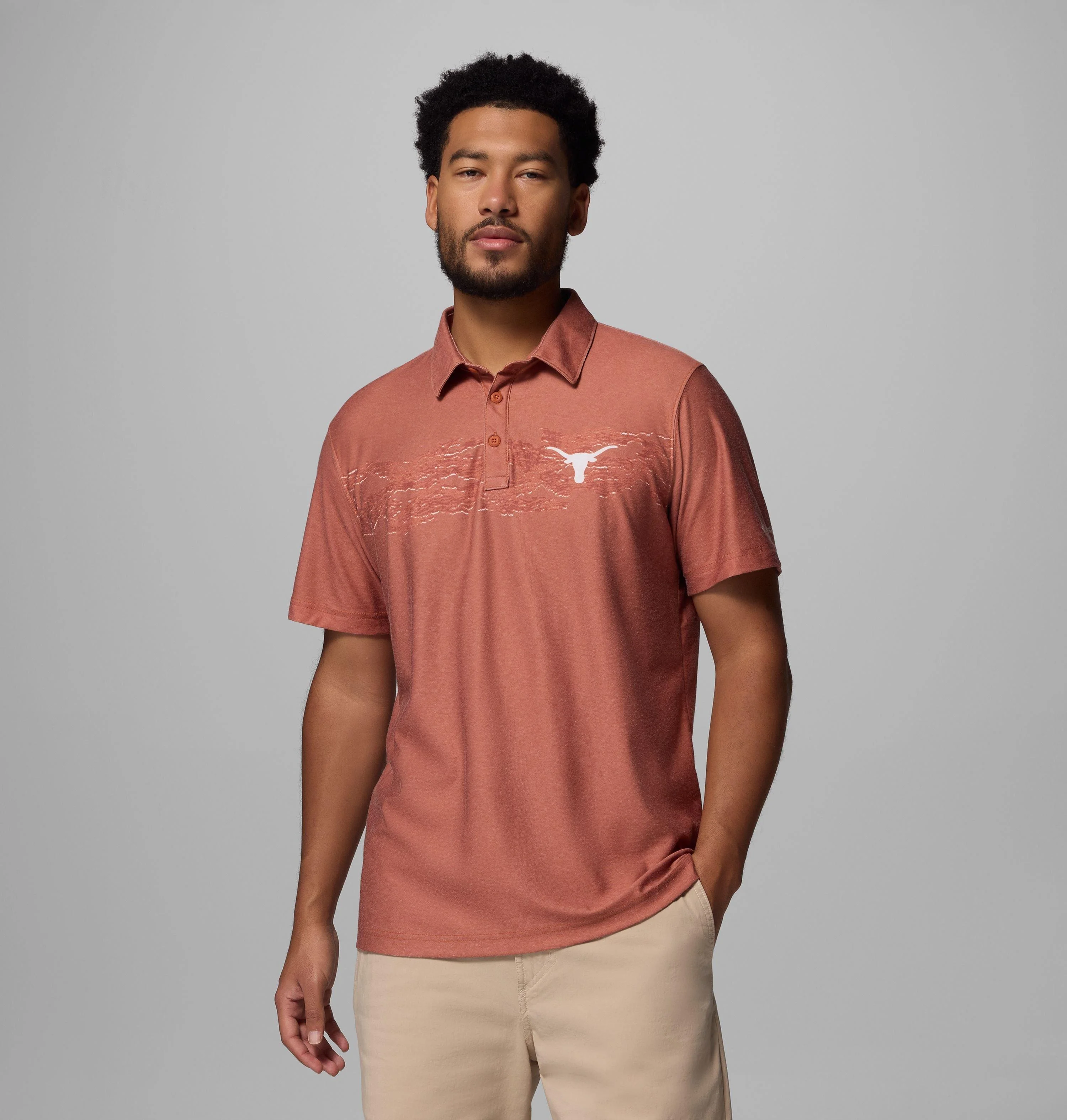 Men's Collegiate Thistletown Hills Printed Polo - Texas - 1