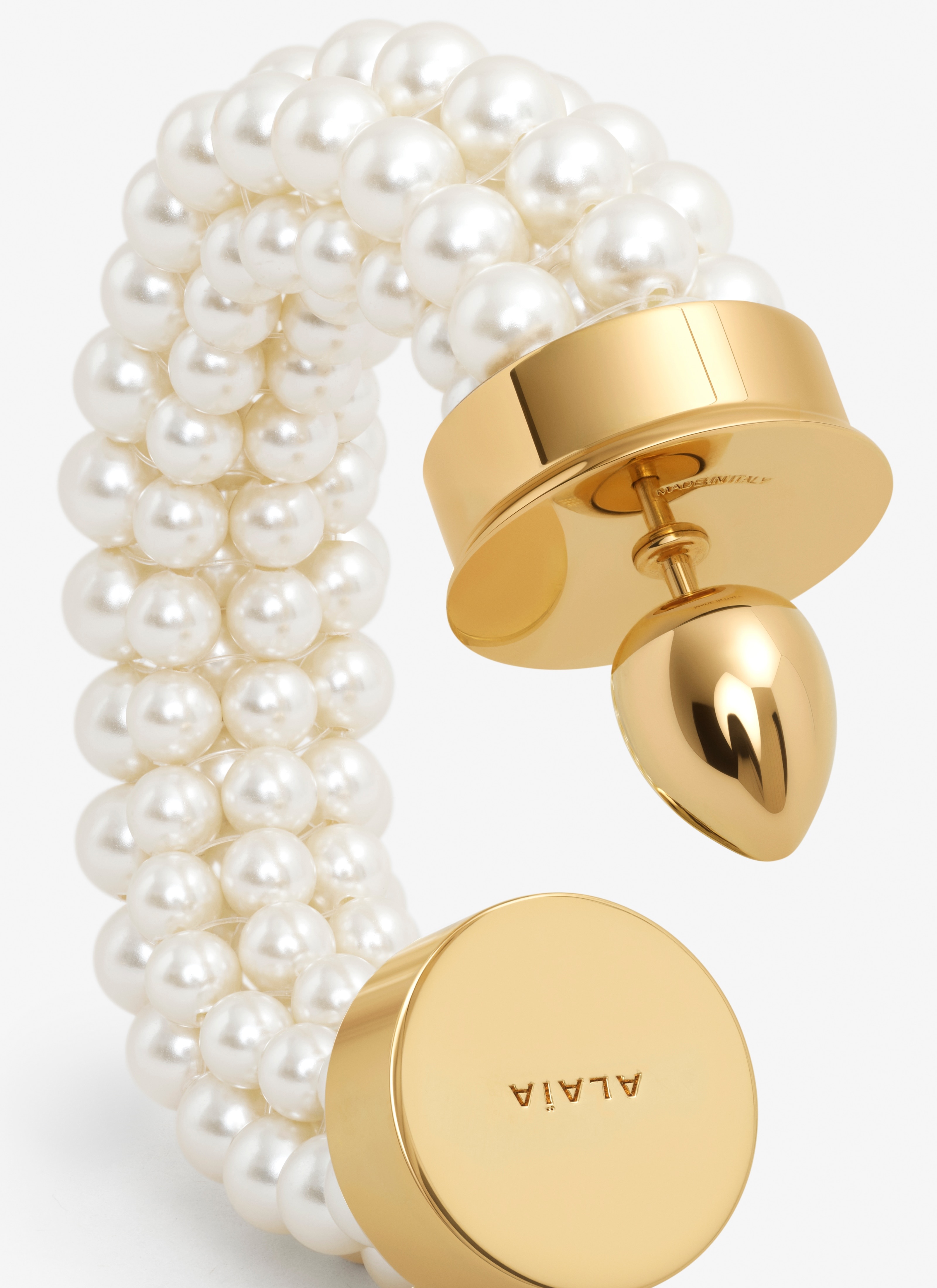 GRAPHIC PEARL HOOP EARRINGS - 4