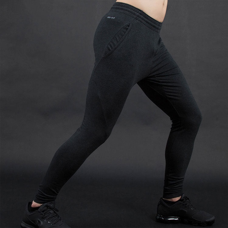 Men's Air Jordan Solid Color Elastic Waistband Slim Fit Sports Pants/Trousers/Joggers Black 861554-0 - 6