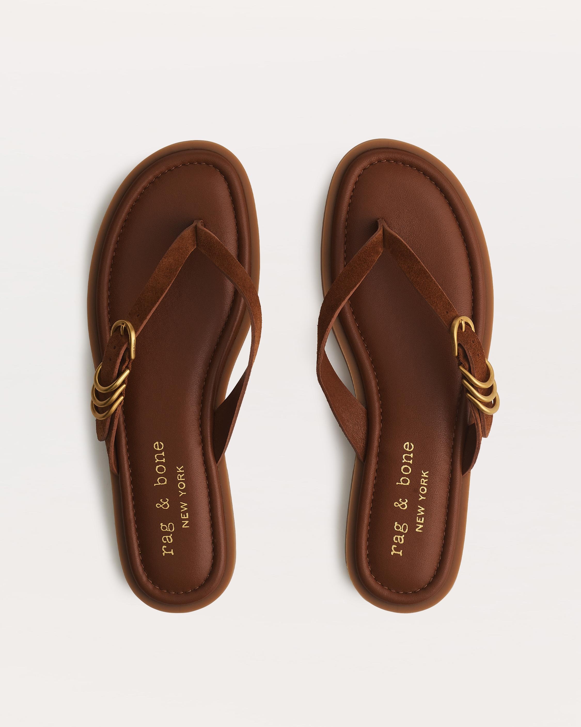 Gia Italian Suede Thong Sandals - 4