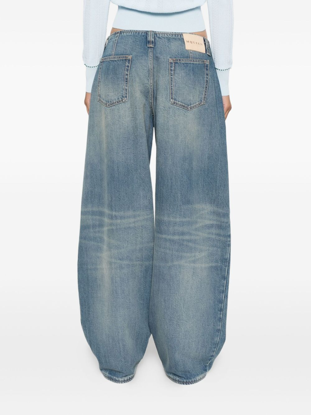 whiskering-effect jeans - 4